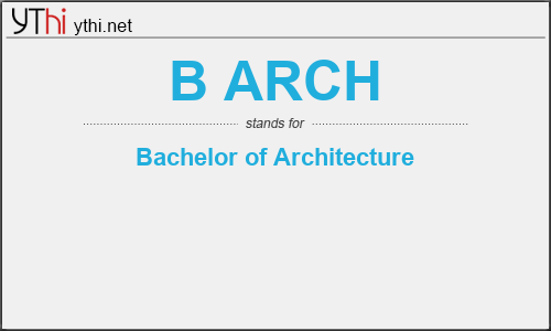 What does B ARCH mean? What is the full form of B ARCH?